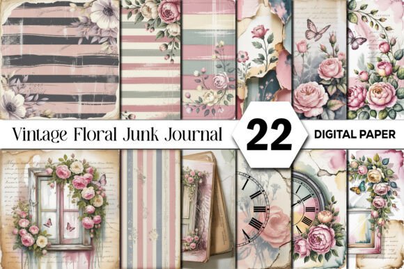 Download Vintage Floral Junk Journal Background - Premium Resources